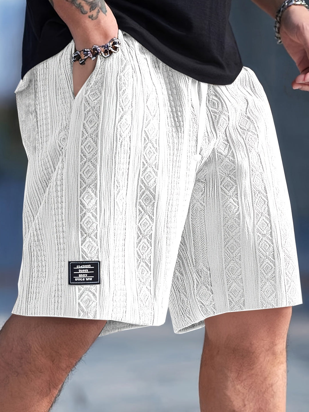 Nolan | Textured Drawstring Shorts