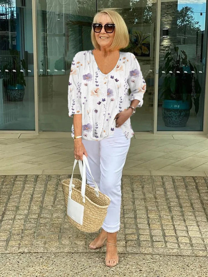 Women’s Blouse | Floral with Button Front