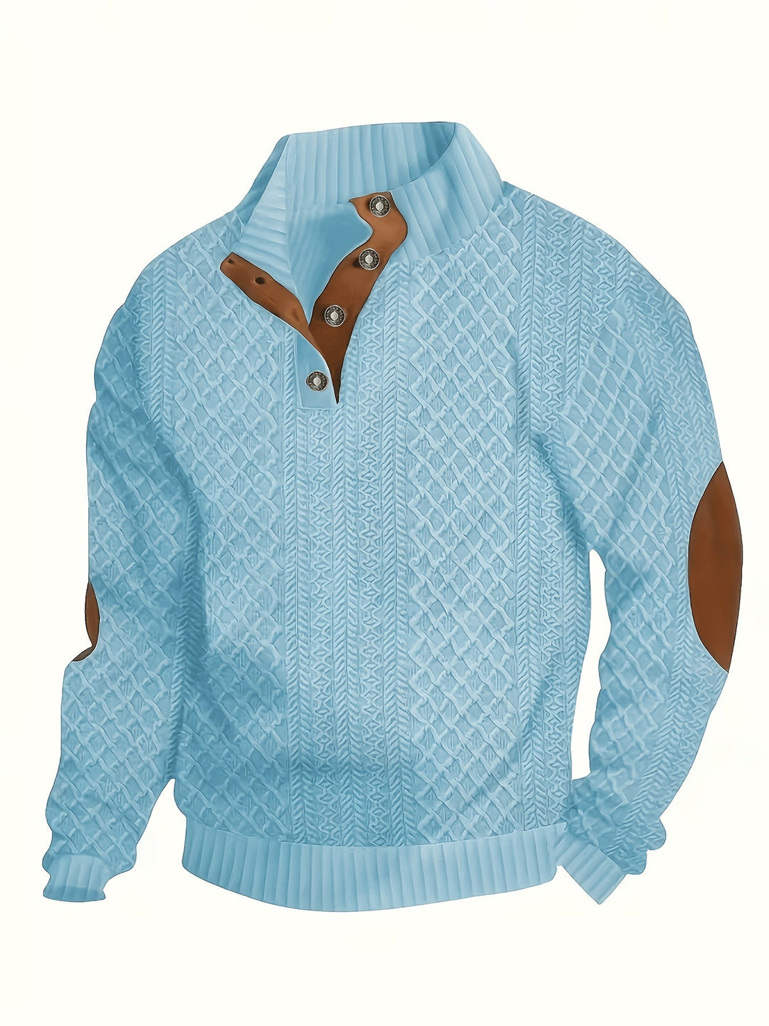 Ronan | Stand Collar Button Henley Sweater