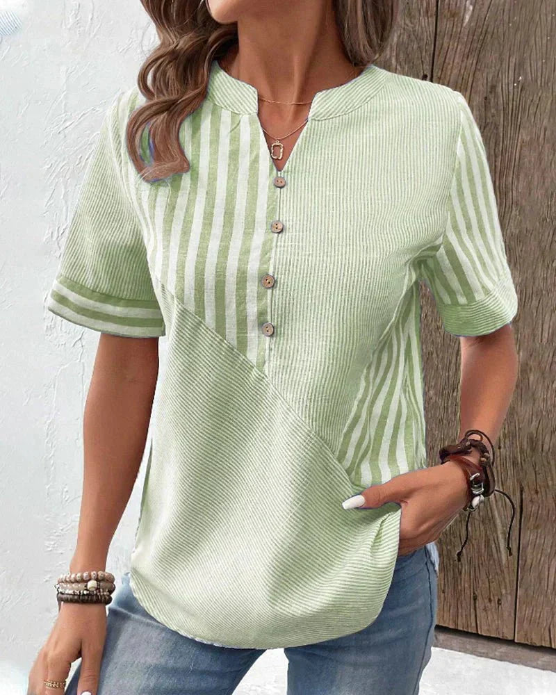 Women’s Blouse | Stripe Patchwork Design