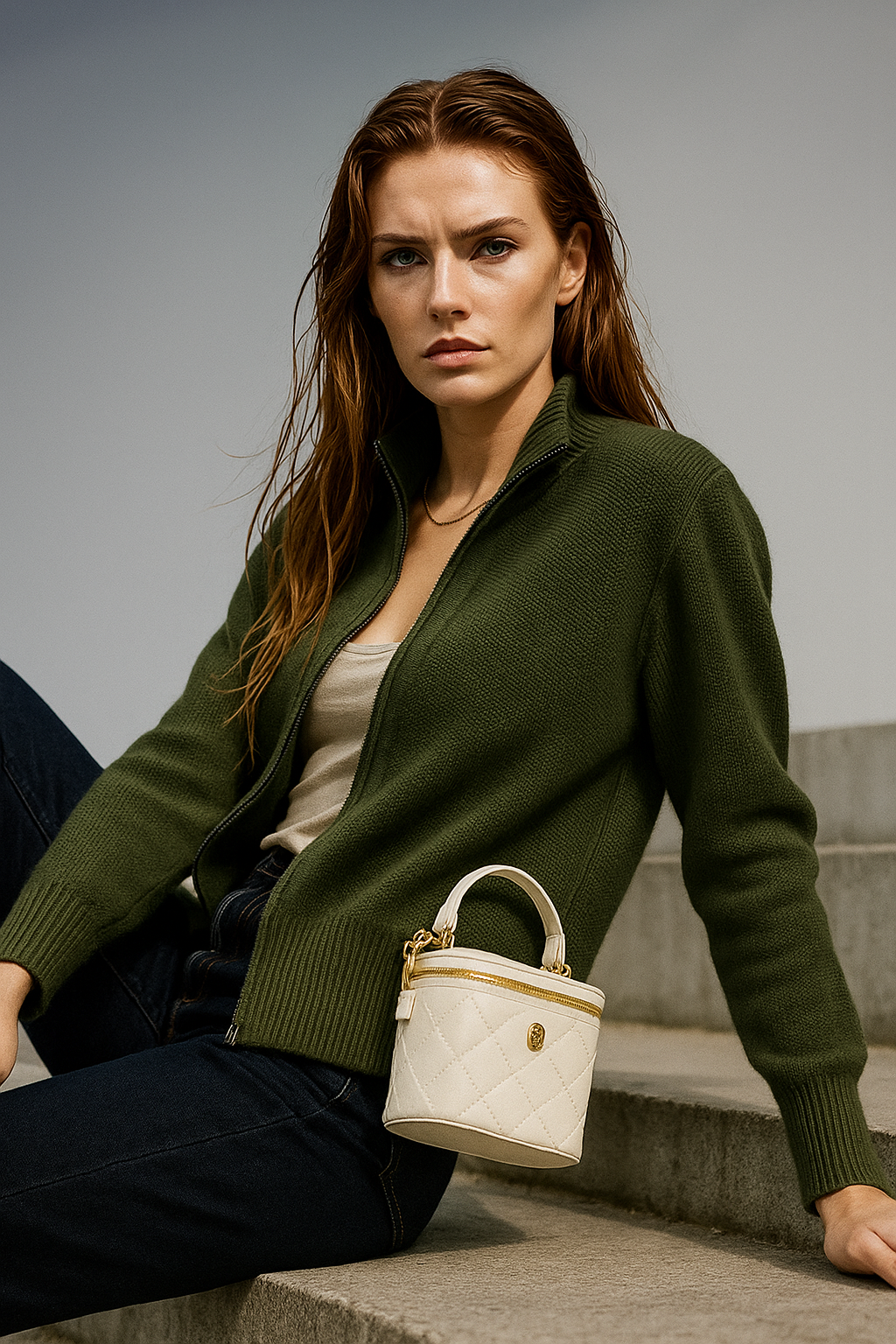 Jean | Wool Zip-Up Cardigan for Women