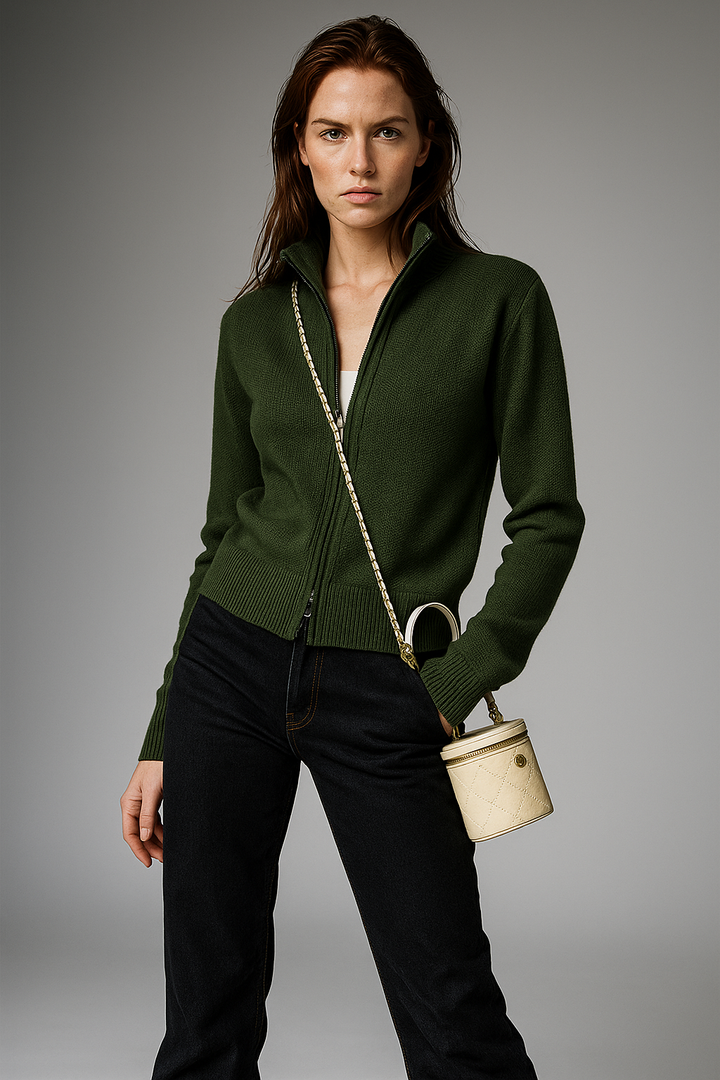Jean | Wool Zip-Up Cardigan for Women