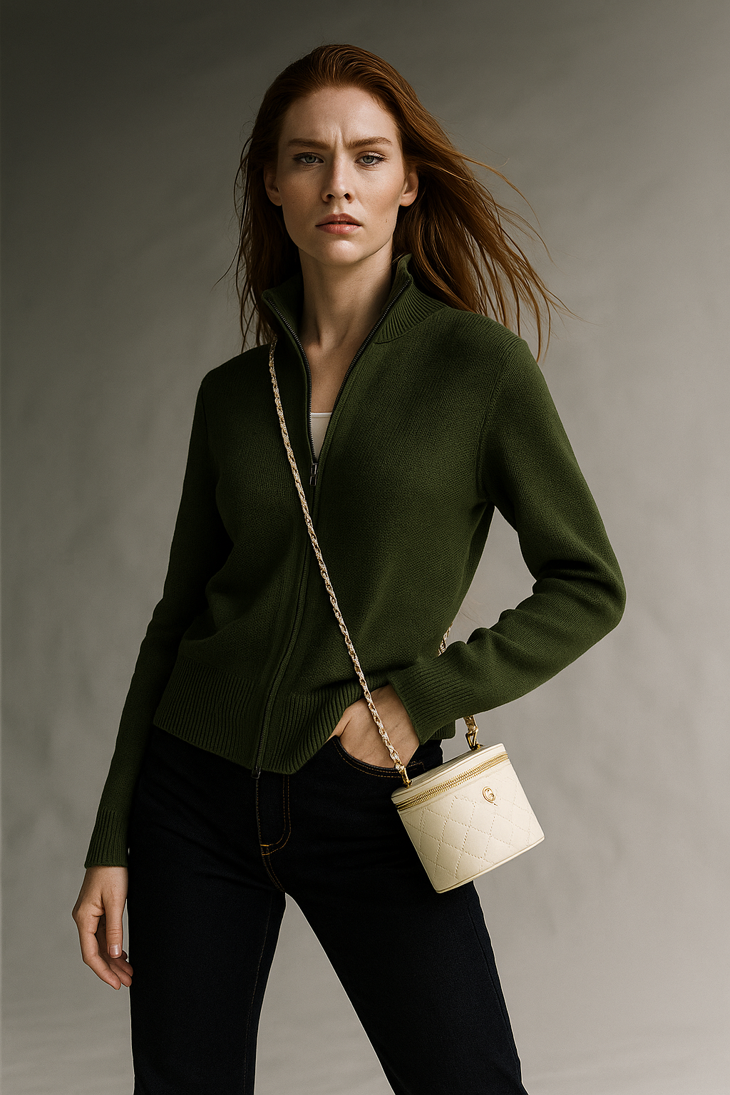 Jean | Wool Zip-Up Cardigan for Women