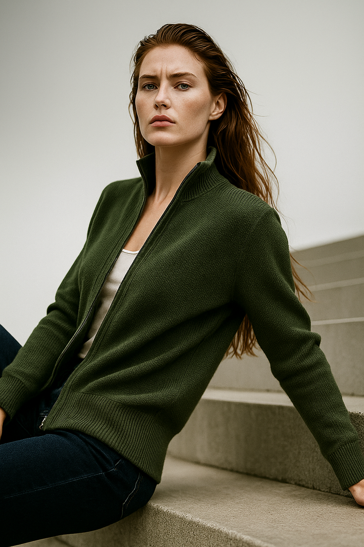 Jean | Wool Zip-Up Cardigan for Women