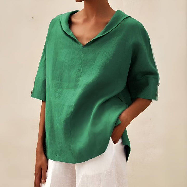 Women’s Blouse | Short Sleeve V Neck