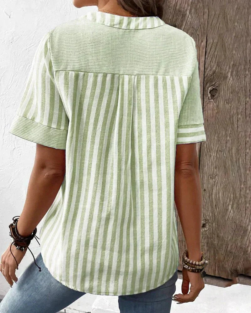 Women’s Blouse | Stripe Patchwork Design