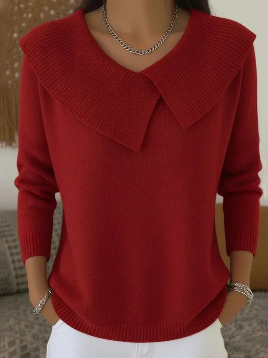 Women’s Sweater | Ribbed Collar Detail