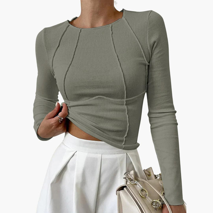 Women’s Blouse | Piping Long Sleeve