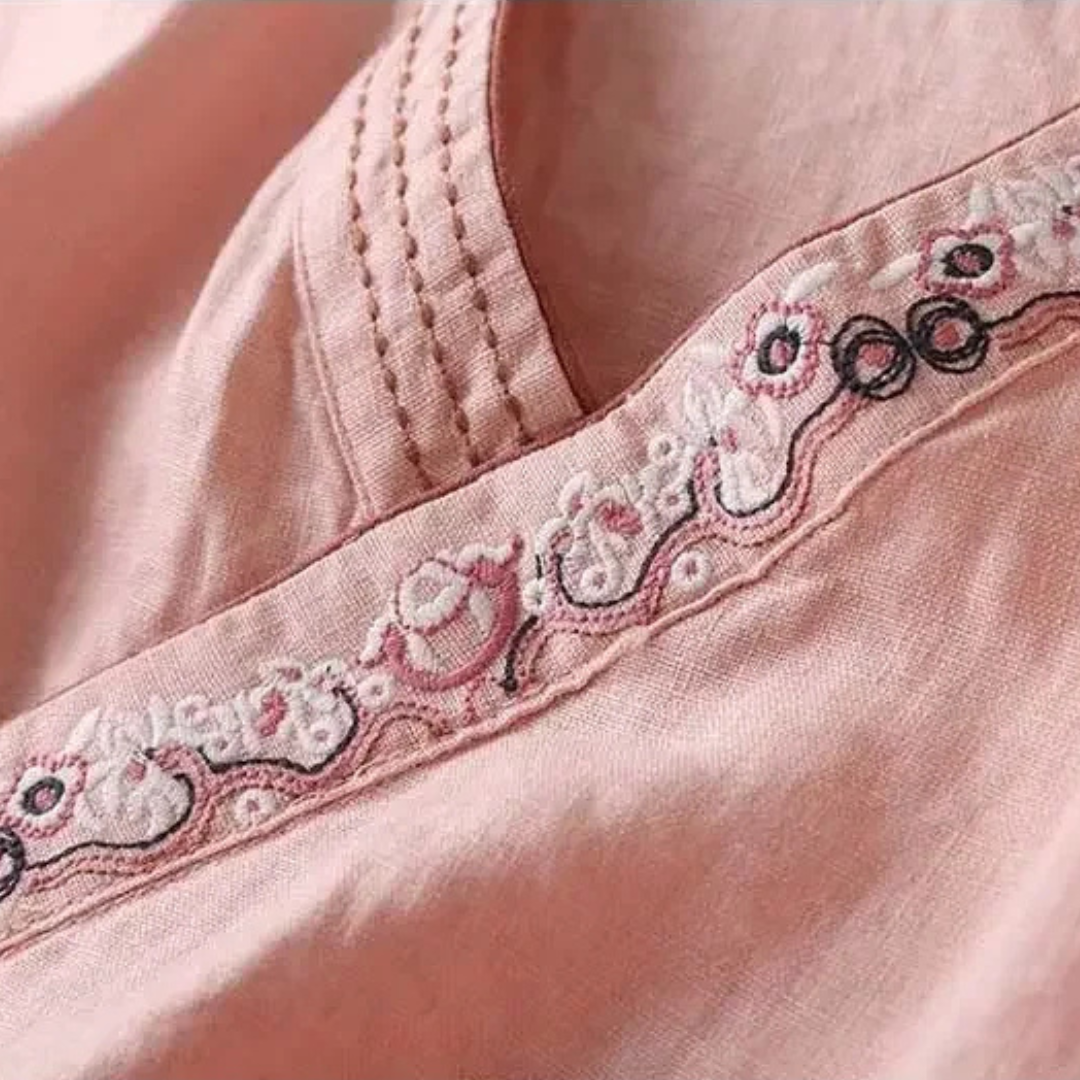 Women’s Blouse | Embroidered Wrap Detail