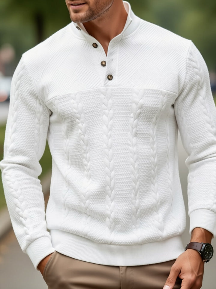Sterling | Textured Stand-Collar Pullover