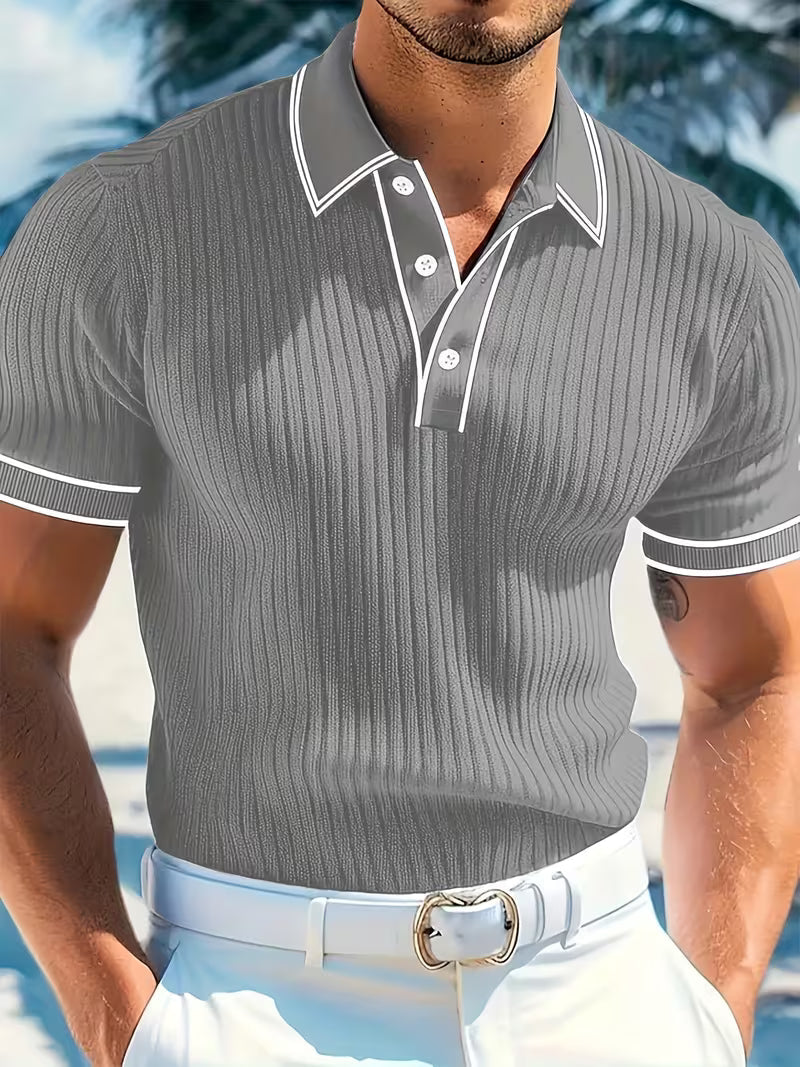 Logan | Color-Blocked Short Sleeve Polo Shirt