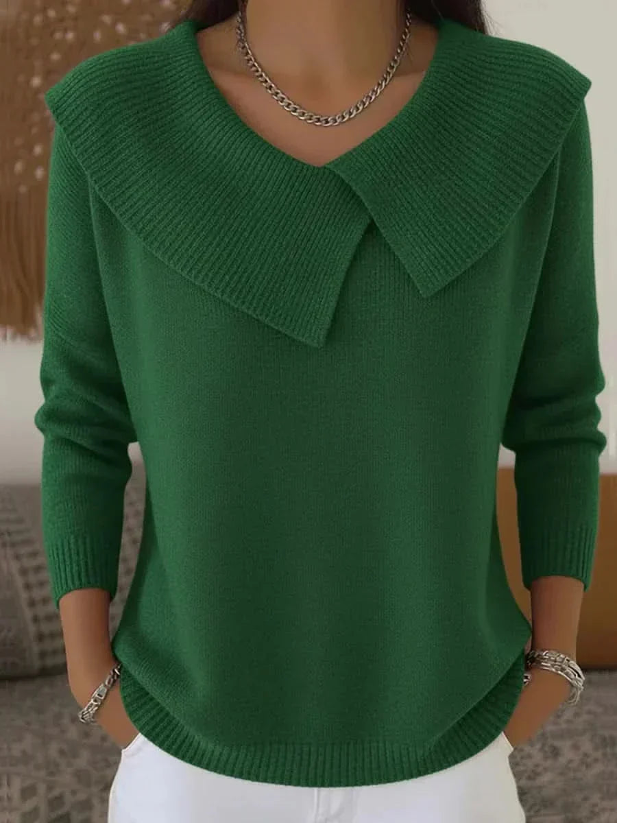 Women’s Sweater | Ribbed Collar Detail