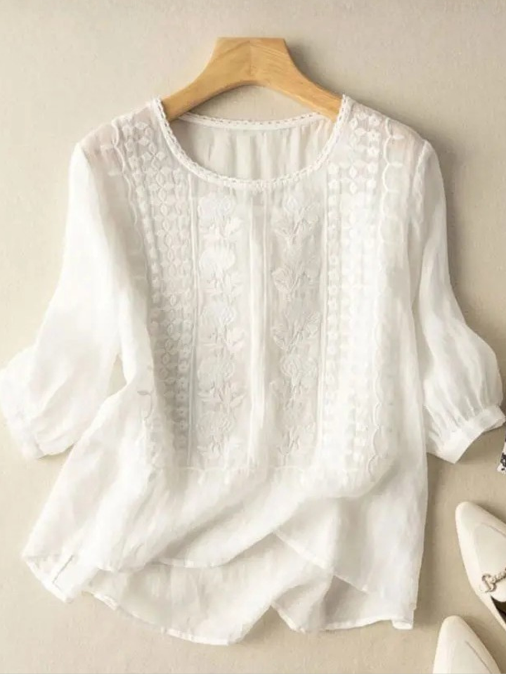 Women’s Blouse | Relaxed Fit with Embroidered Design
