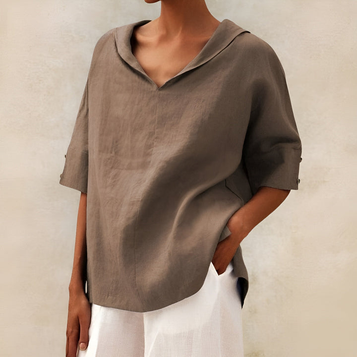 Women’s Blouse | Short Sleeve V Neck
