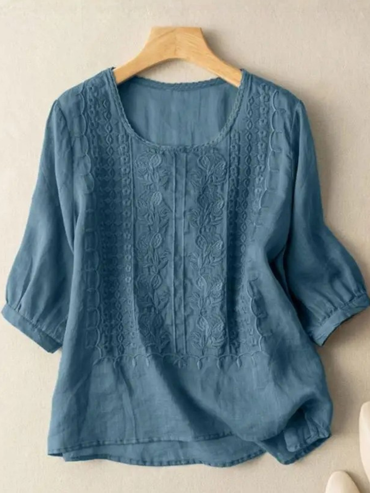 Women’s Blouse | Relaxed Fit with Embroidered Design
