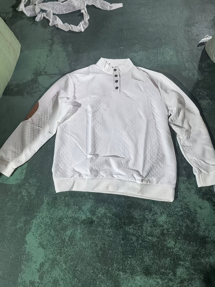 Ronan | Stand Collar Button Henley Sweater