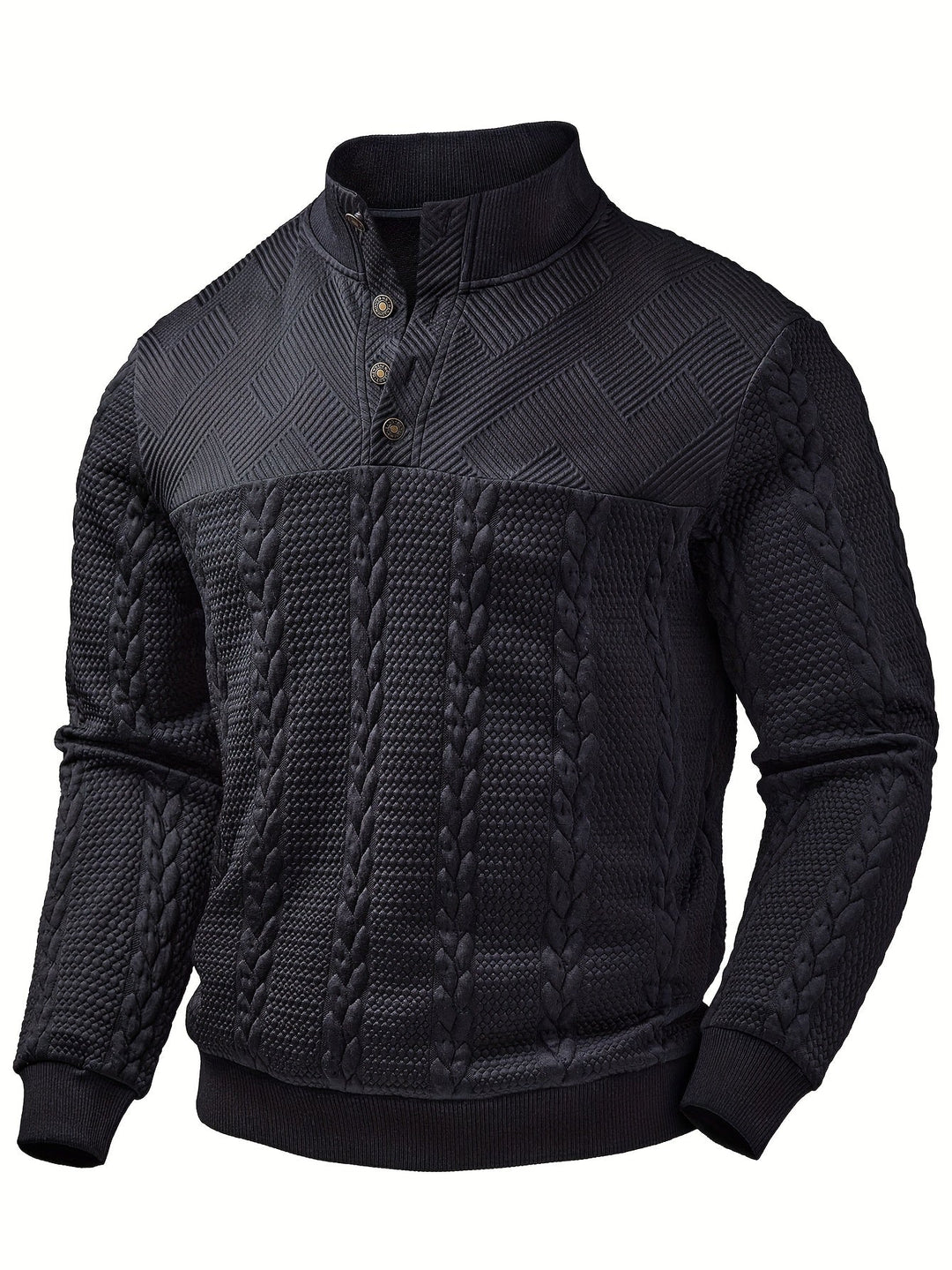 Sterling | Textured Stand-Collar Pullover
