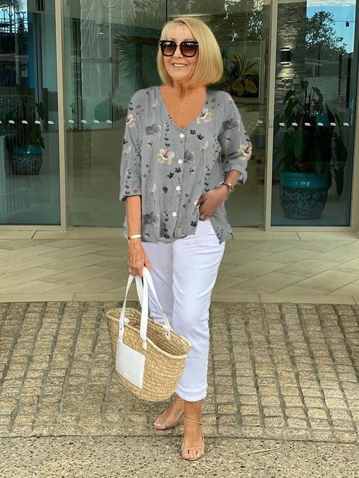 Women’s Blouse | Floral with Button Front