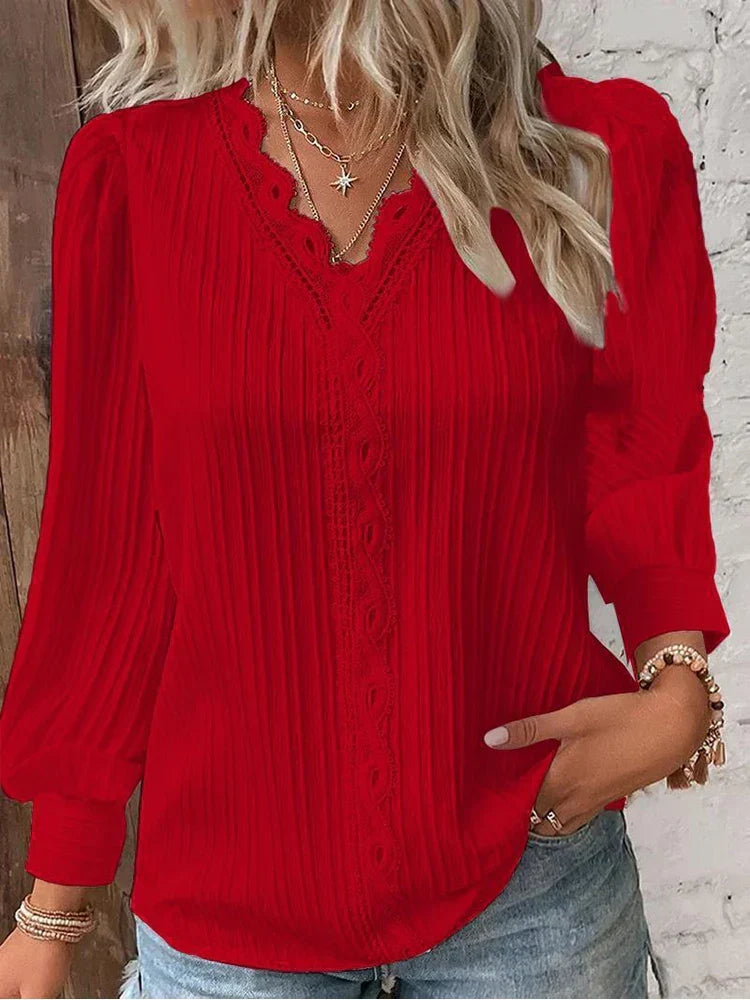 Women’s Blouse | Long Sleeve with Lace Details
