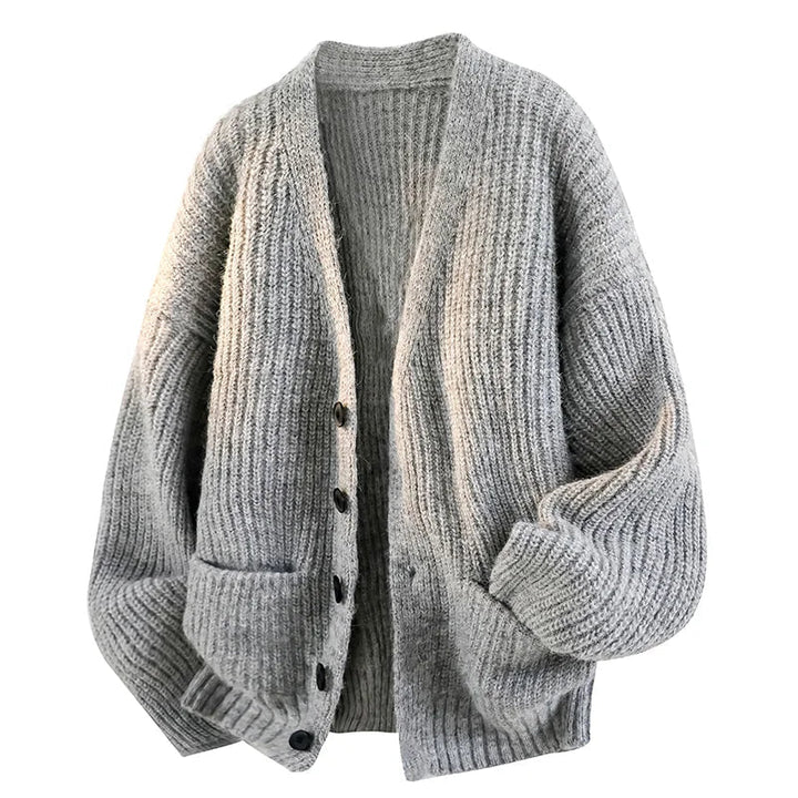 Men’s Relaxed V-Neck Knit Cardigan