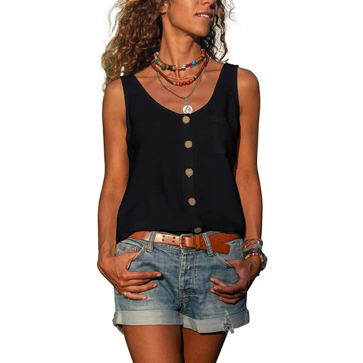 Women’s Top | Sleeveless Button-Up