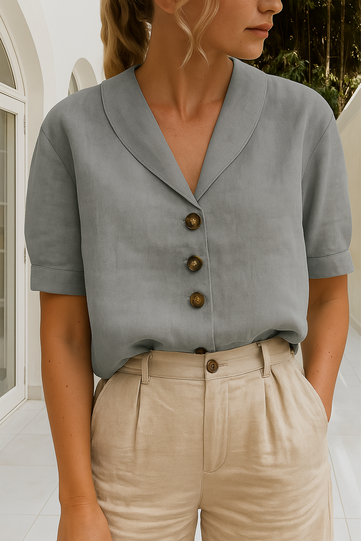 Women’s Blouse | Short Sleeve Button-Up