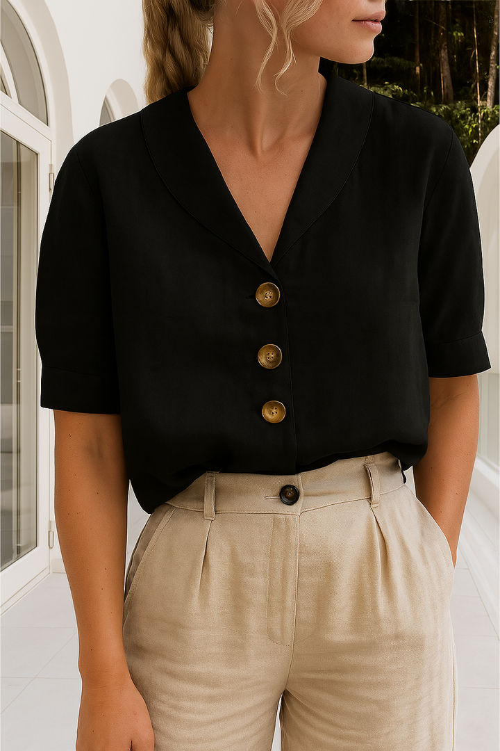 Women’s Blouse | Short Sleeve Button-Up
