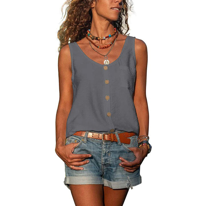 Women’s Top | Sleeveless Button-Up