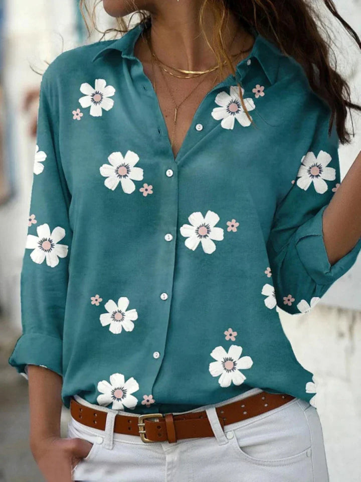 Women’s Blouse | Floral Print with Button Front