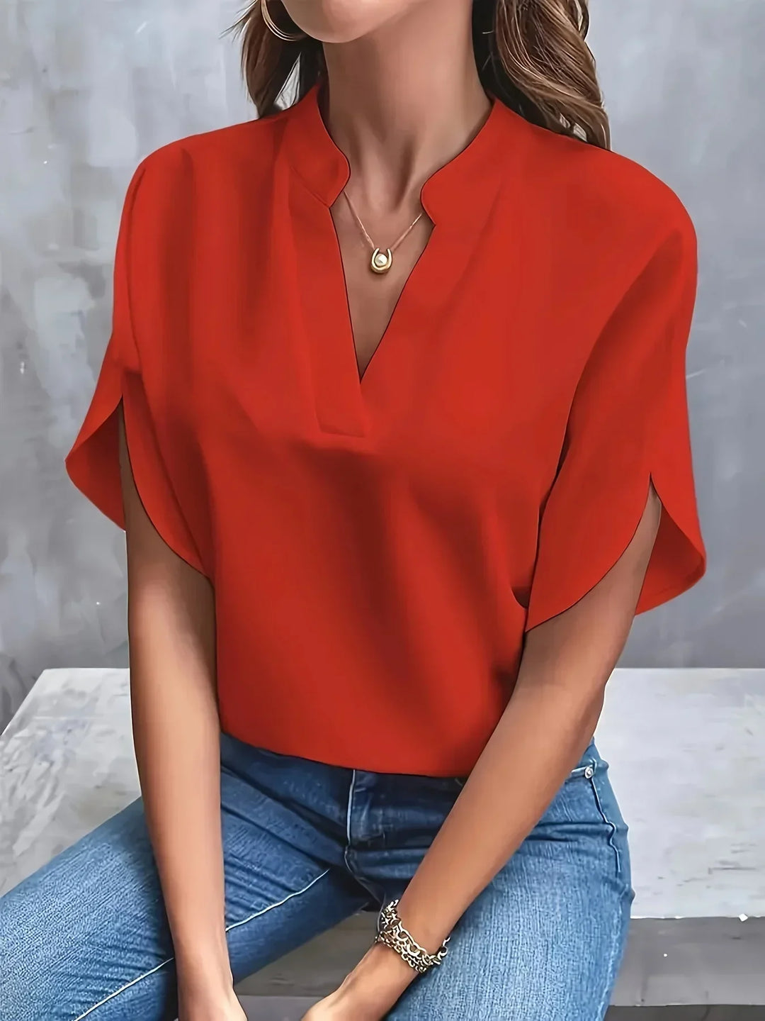 Women’s Blouse | V-Neck with Tailored Design