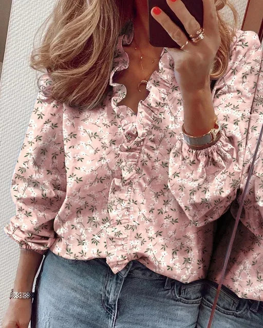 Women’s Blouse | Long Sleeve with Ruffled Front