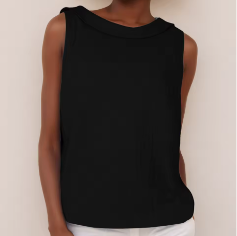 Women’s Blouse | Sleeveless with Roll Collar