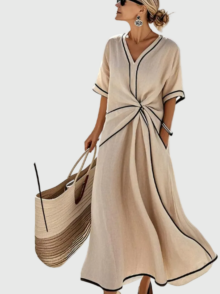Helena | Draped Coastal Maxi Dress