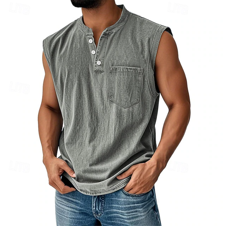 Gerald | Casual Sleeveless Vintage Style Shirt