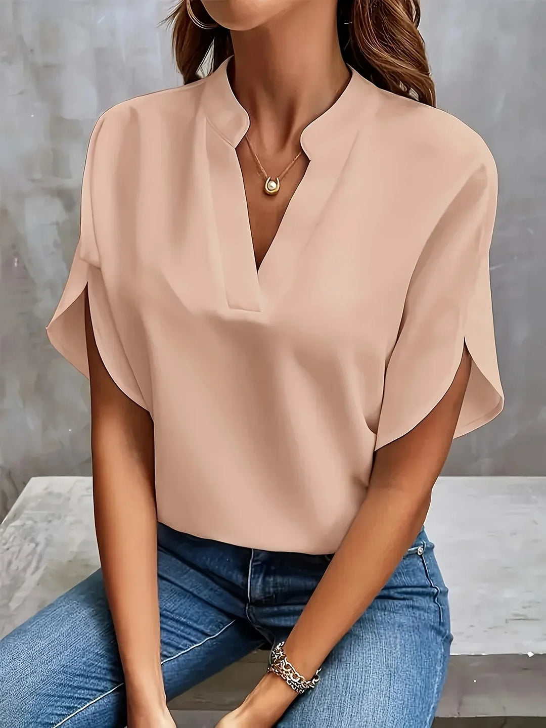 Women’s Blouse | V-Neck with Tailored Design