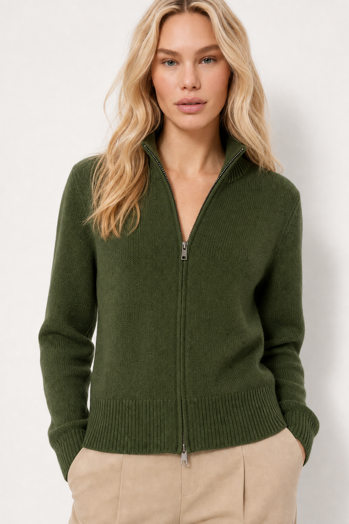 Jean | Wool Zip-Up Cardigan for Women