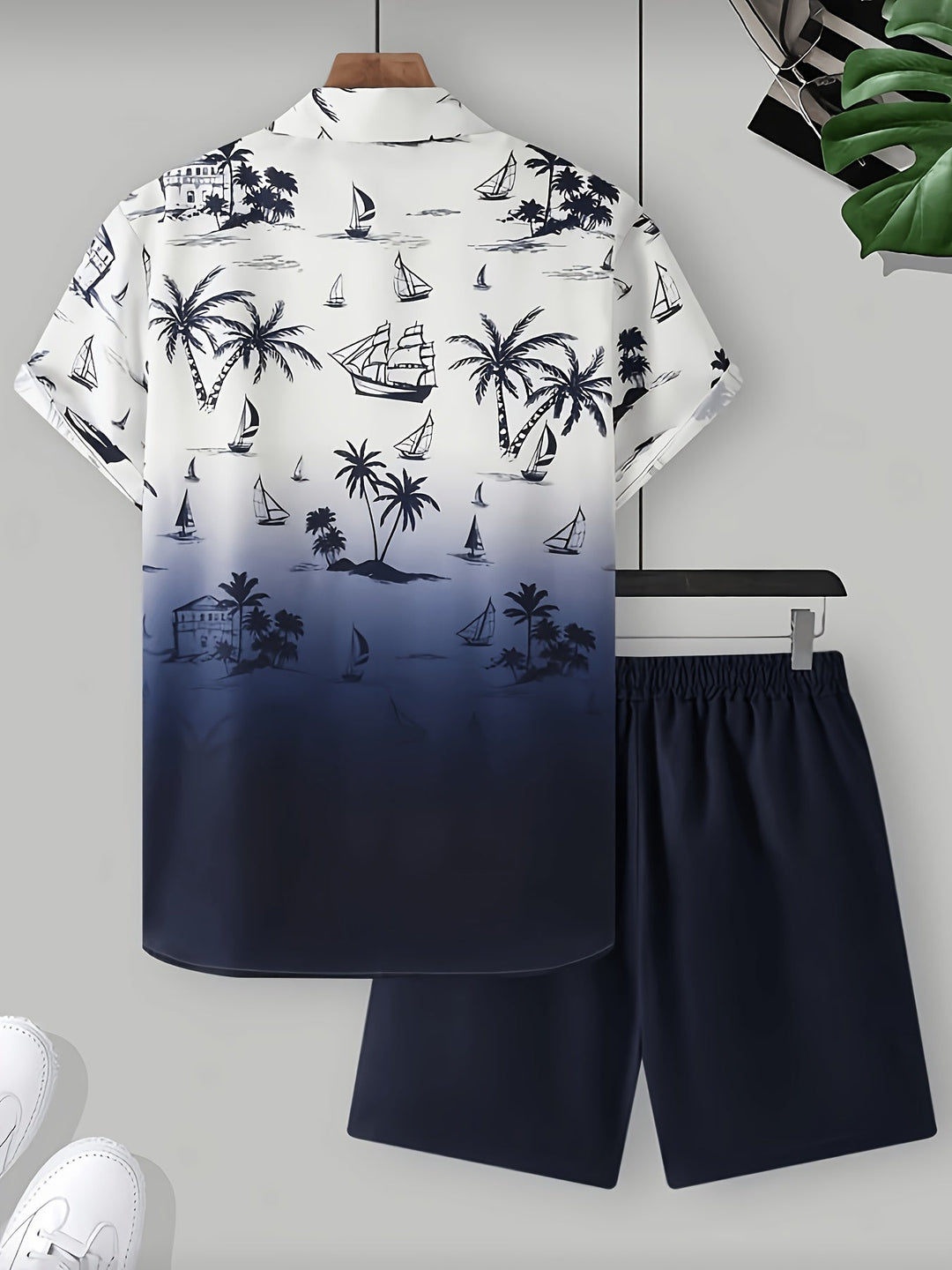 Garrett | Coastal Print Shirt and Shorts Set