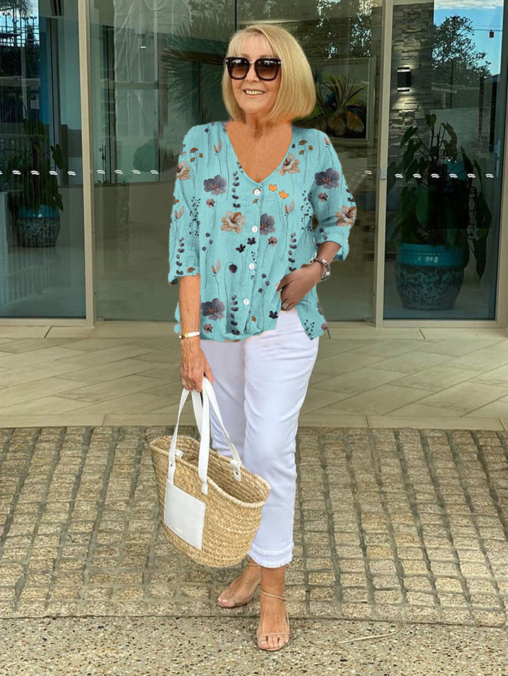 Women’s Blouse | Floral with Button Front