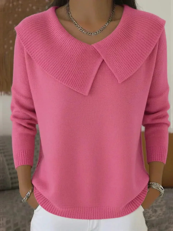 Women’s Sweater | Ribbed Collar Detail
