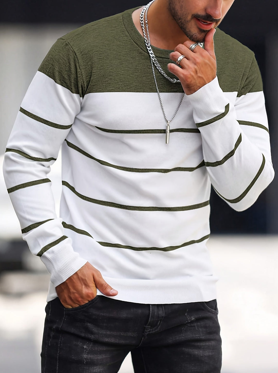 Henry | Striped Crew Neck Sweater