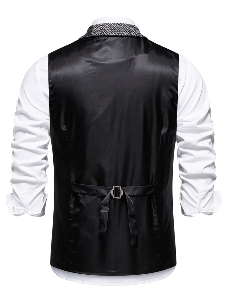 Trevor | Patchwork Vest with Herringbone Pattern