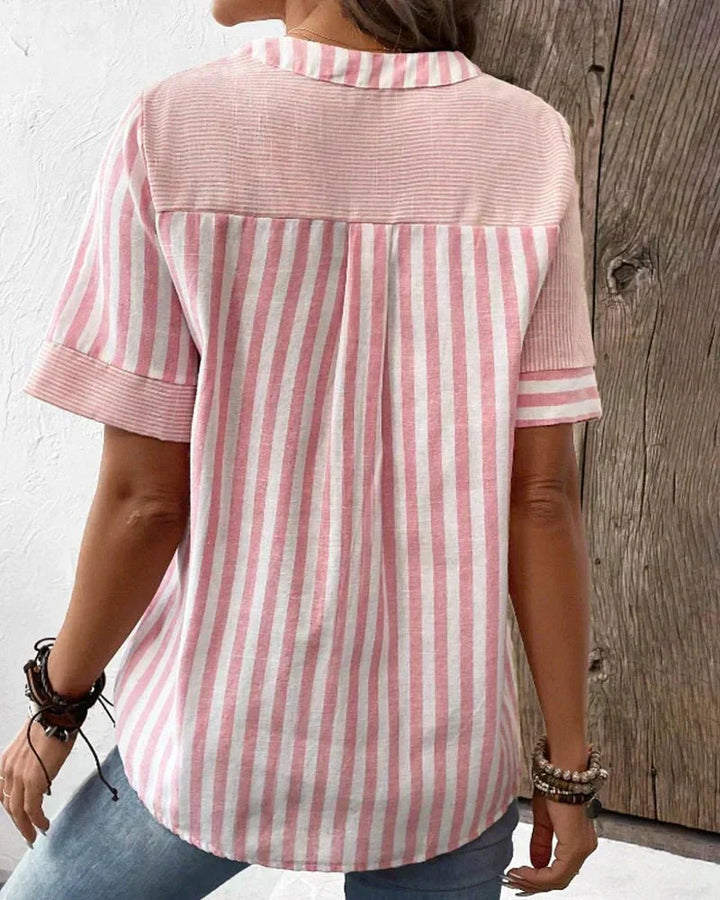 Women’s Blouse | Stripe Patchwork Design