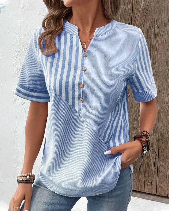 Women’s Blouse | Stripe Patchwork Design