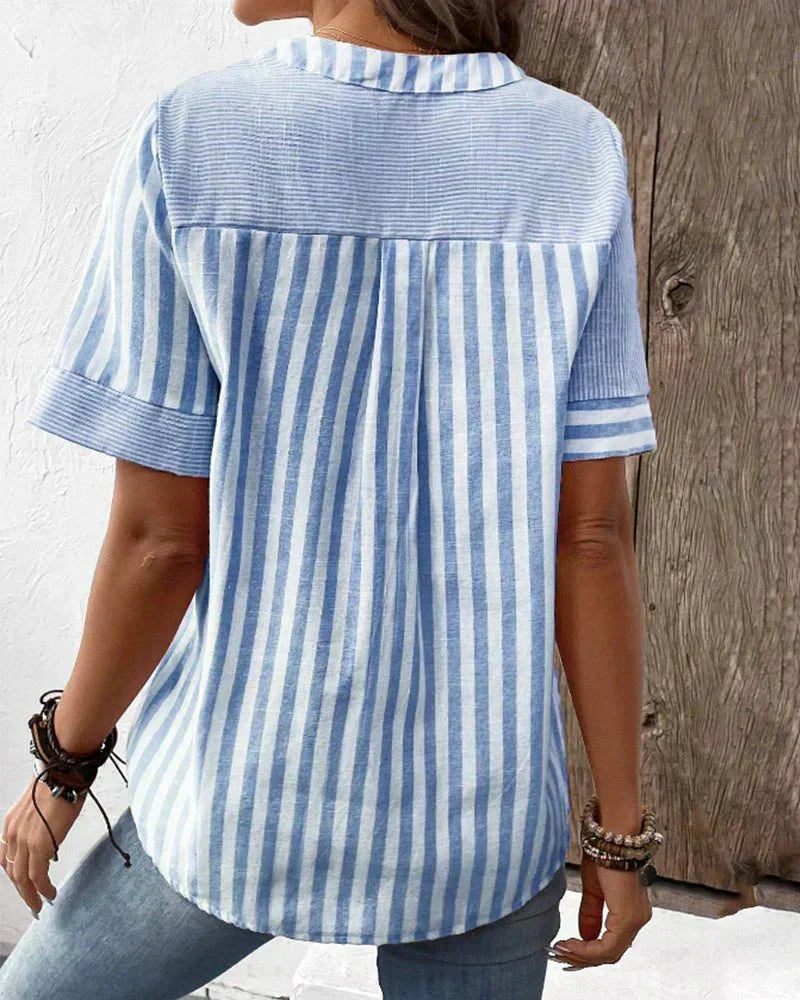 Women’s Blouse | Stripe Patchwork Design