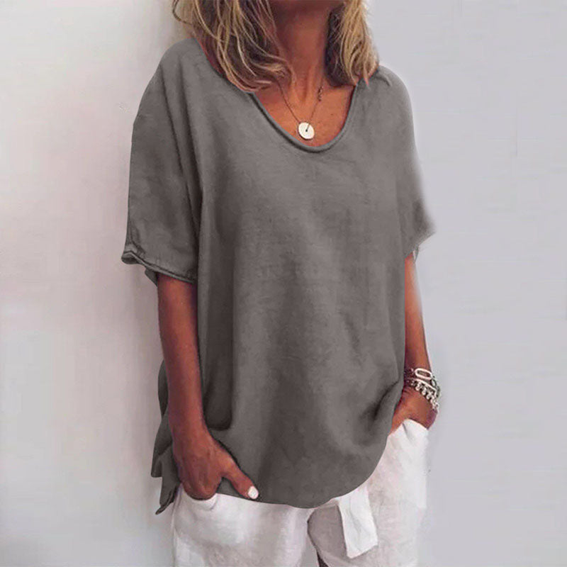 Women’s Blouse | Loose with Round Neckline