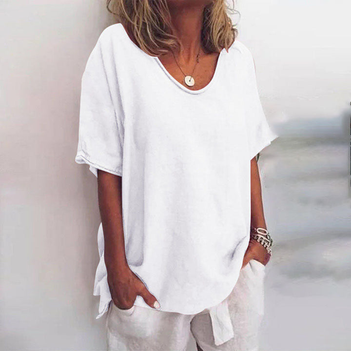 Women’s Blouse | Loose with Round Neckline