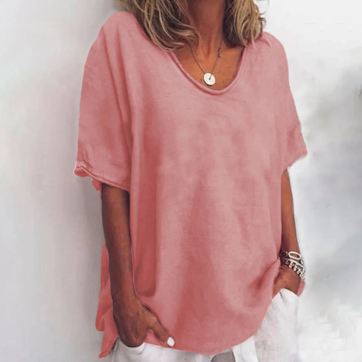 Women’s Blouse | Loose with Round Neckline