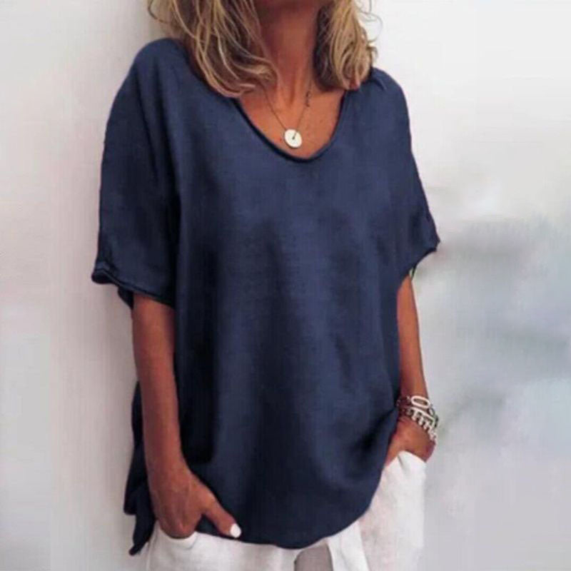 Women’s Blouse | Loose with Round Neckline