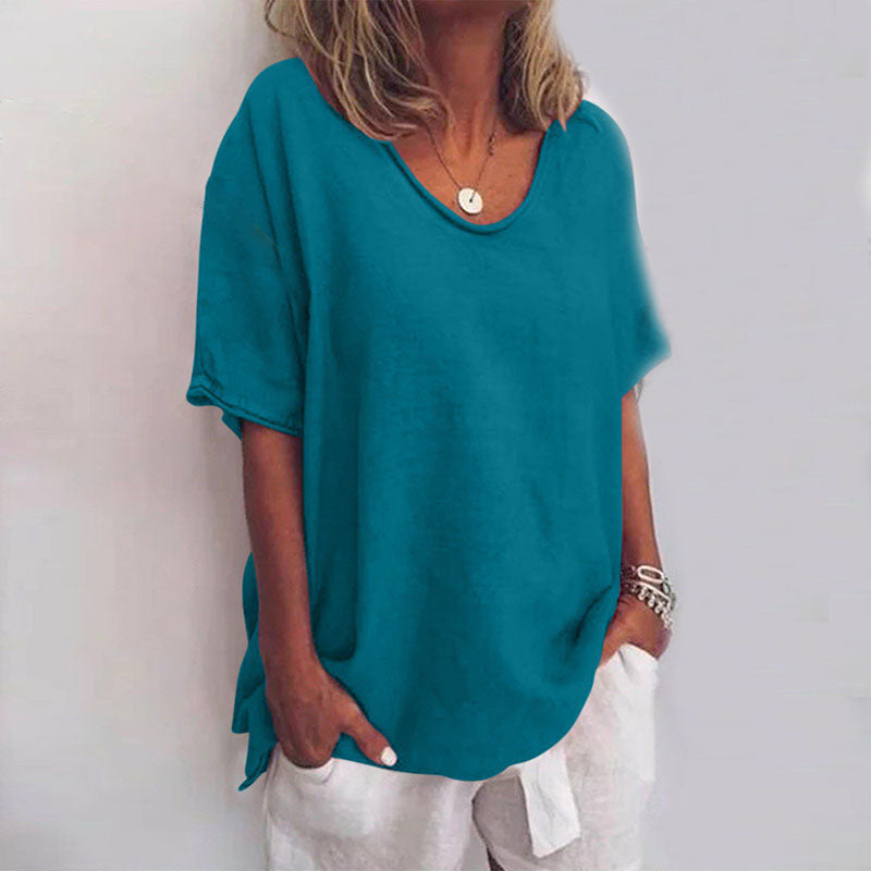 Women’s Blouse | Loose with Round Neckline