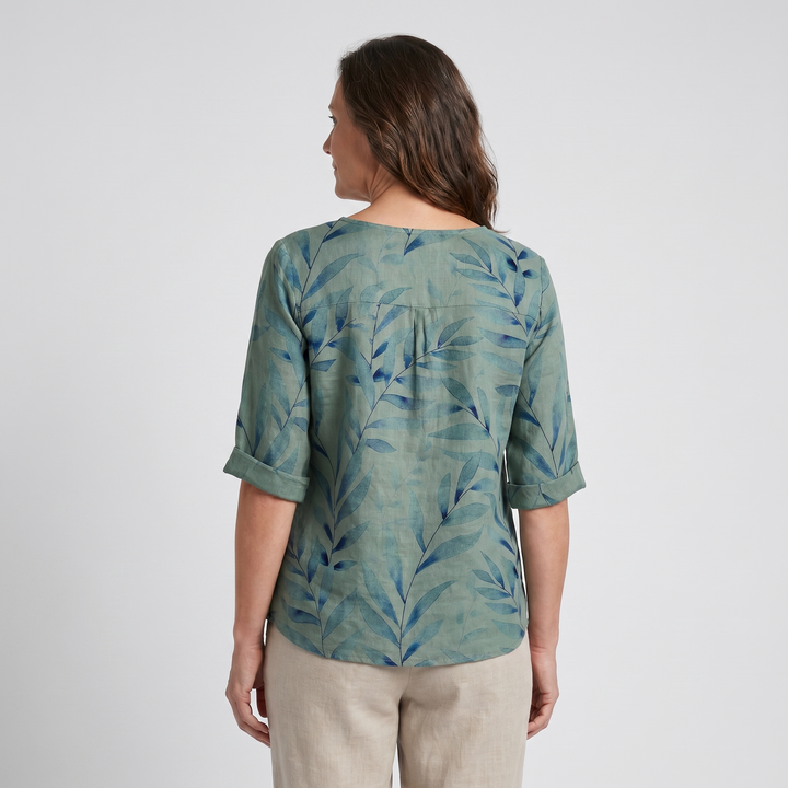 Woman’s Blouse | Printed Asymmetric Button
